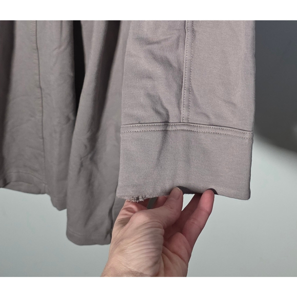 Terrera Helen Drawstring Jacket Coat Taupe Bamboo Blend Lightweight NEW - Picture 8 of 12